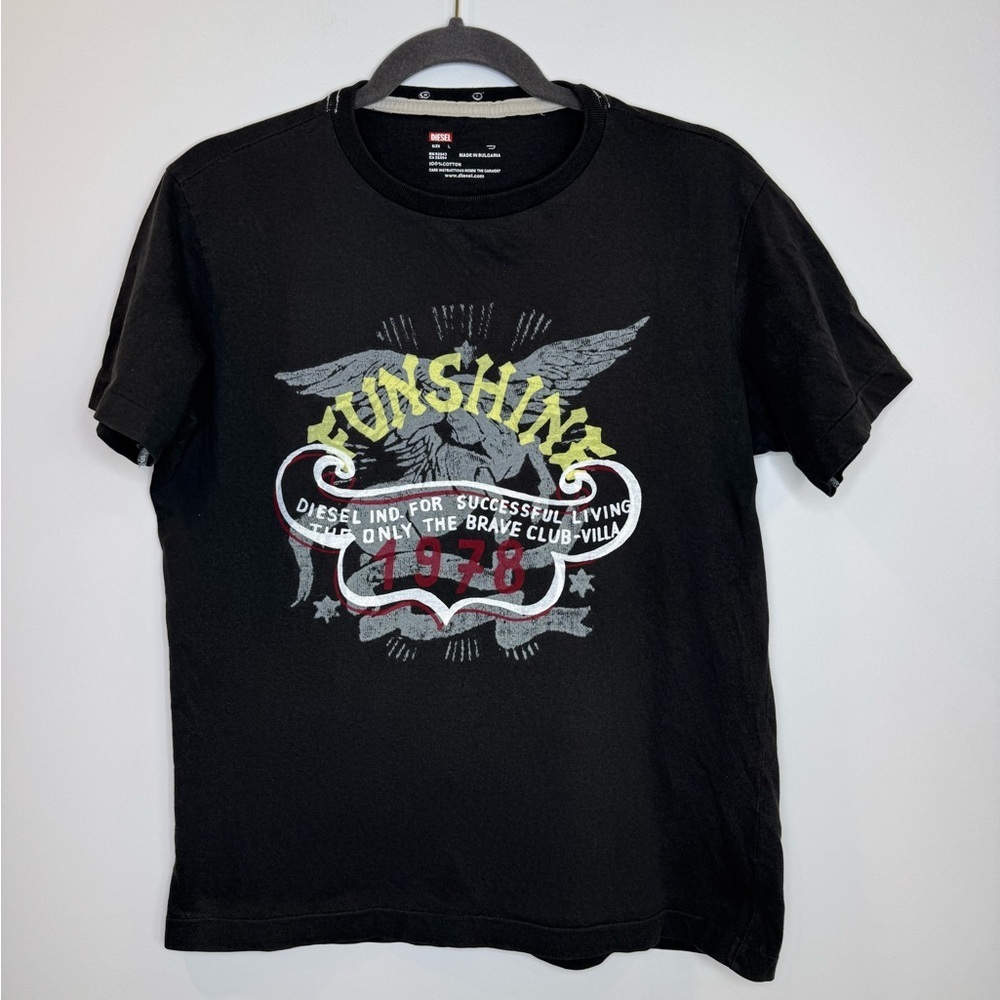 Diesel 2000s Black Graphic T-Shirt size large